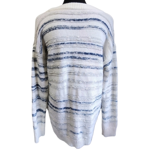 Calvin Klein Oversized Mixed Knit Striped Crewneck Sweater - Picture 2 of 8